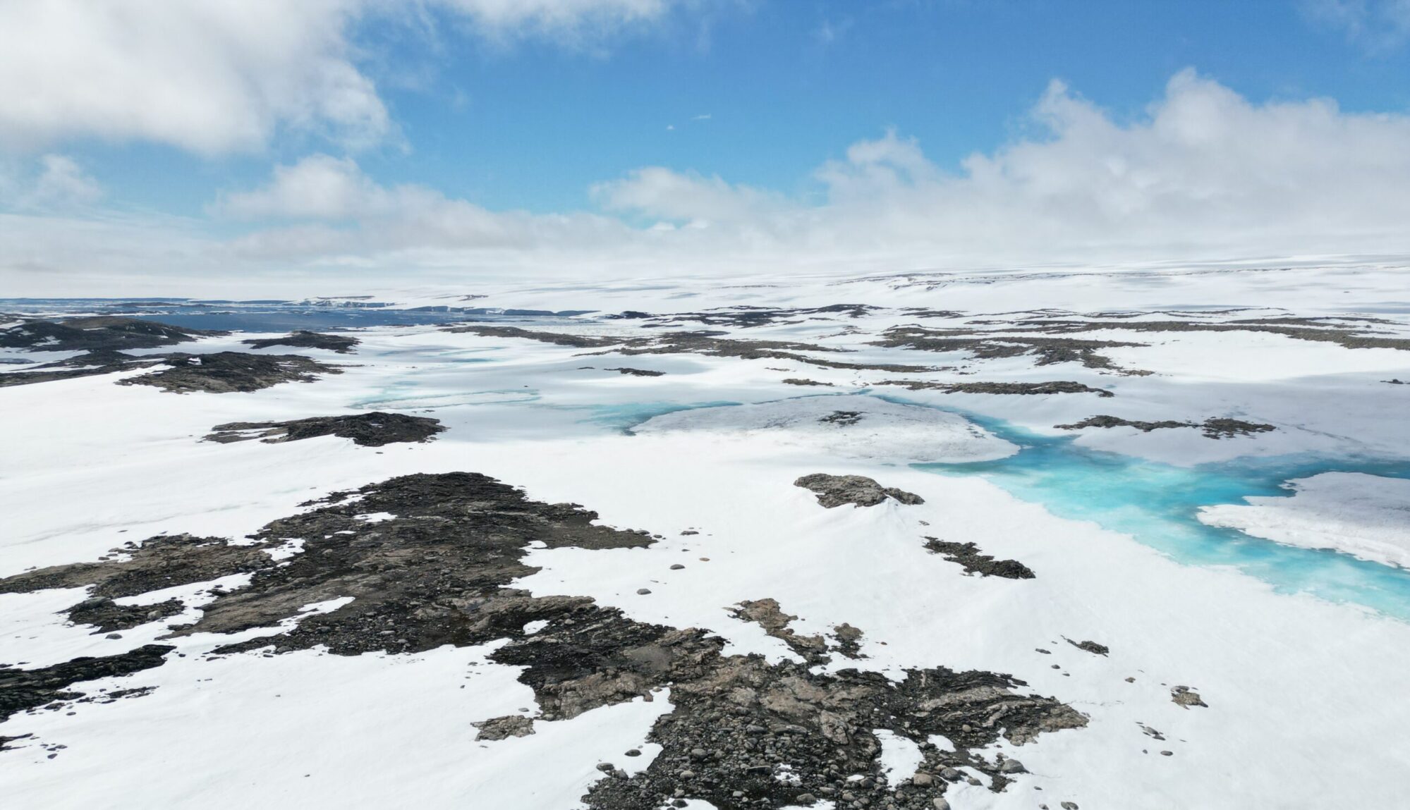 Aerial view of Antarctic terrain captured from a UAV